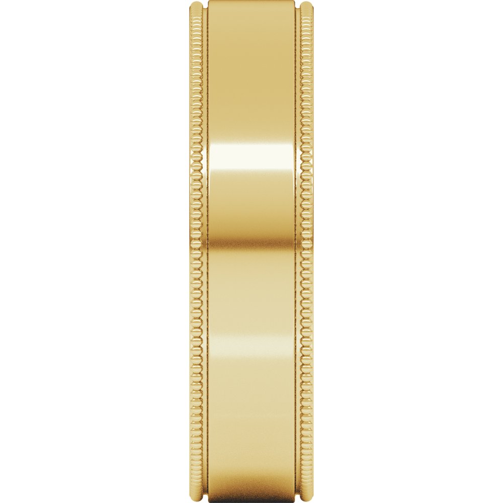 14K Yellow 5 mm Milgrain Flat Band Size 6