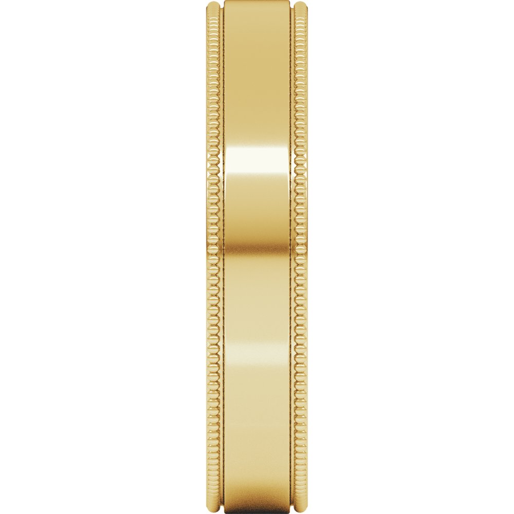 14K Yellow 4 mm Milgrain Flat Band