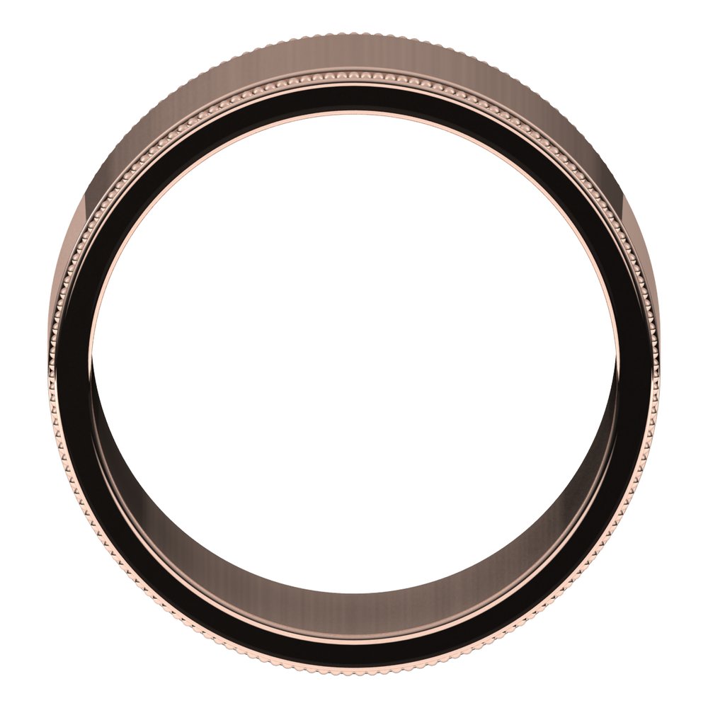 14K Rose Gold 10 mm Milgrain Flat Band Size 11