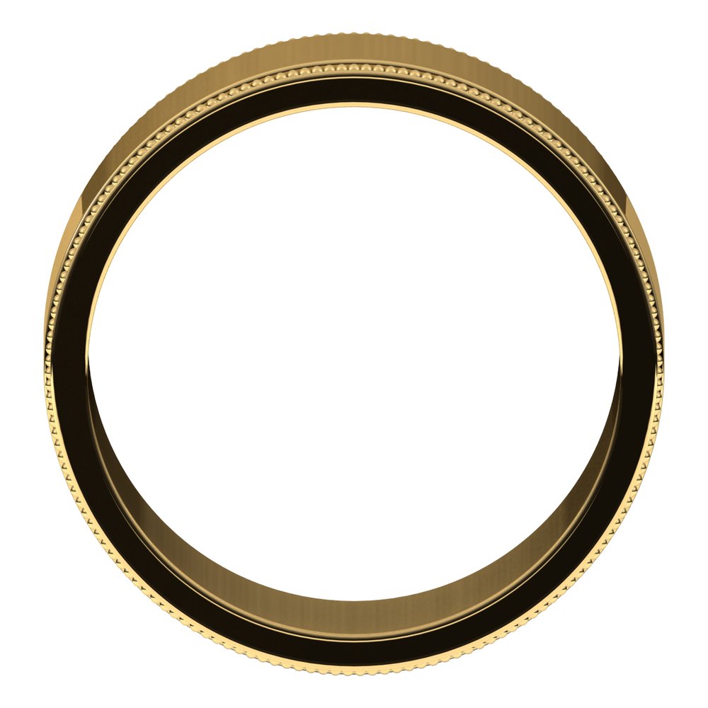 10K Yellow Gold 8 mm Milgrain Flat Band Size 8