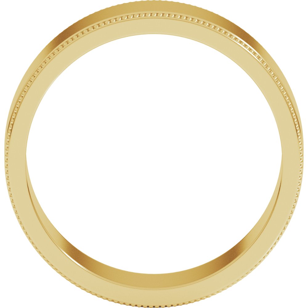 14K Yellow Gold 7 mm Milgrain Flat Band Size 11