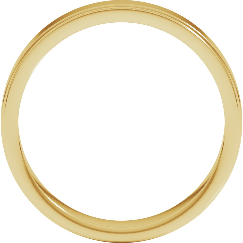 14K Yellow Gold 4 mm Milgrain Stepped-Edge Flat Band Size 8