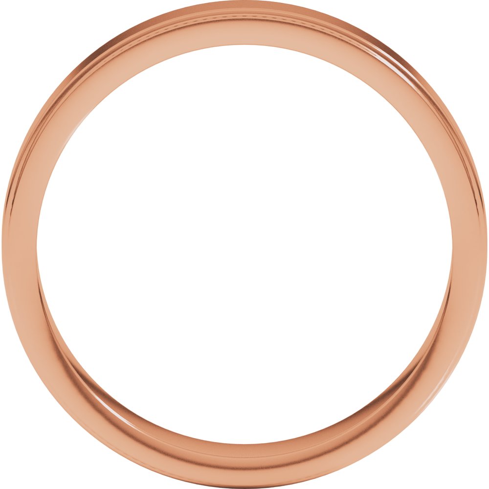 14K Rose 4 mm Milgrain Stepped-Edge Flat Band Size 5