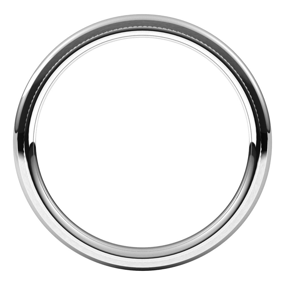 14K White Gold 2 mm Milgrain Stepped-Edge Comfort-Fit Half Round Band Size 5.5