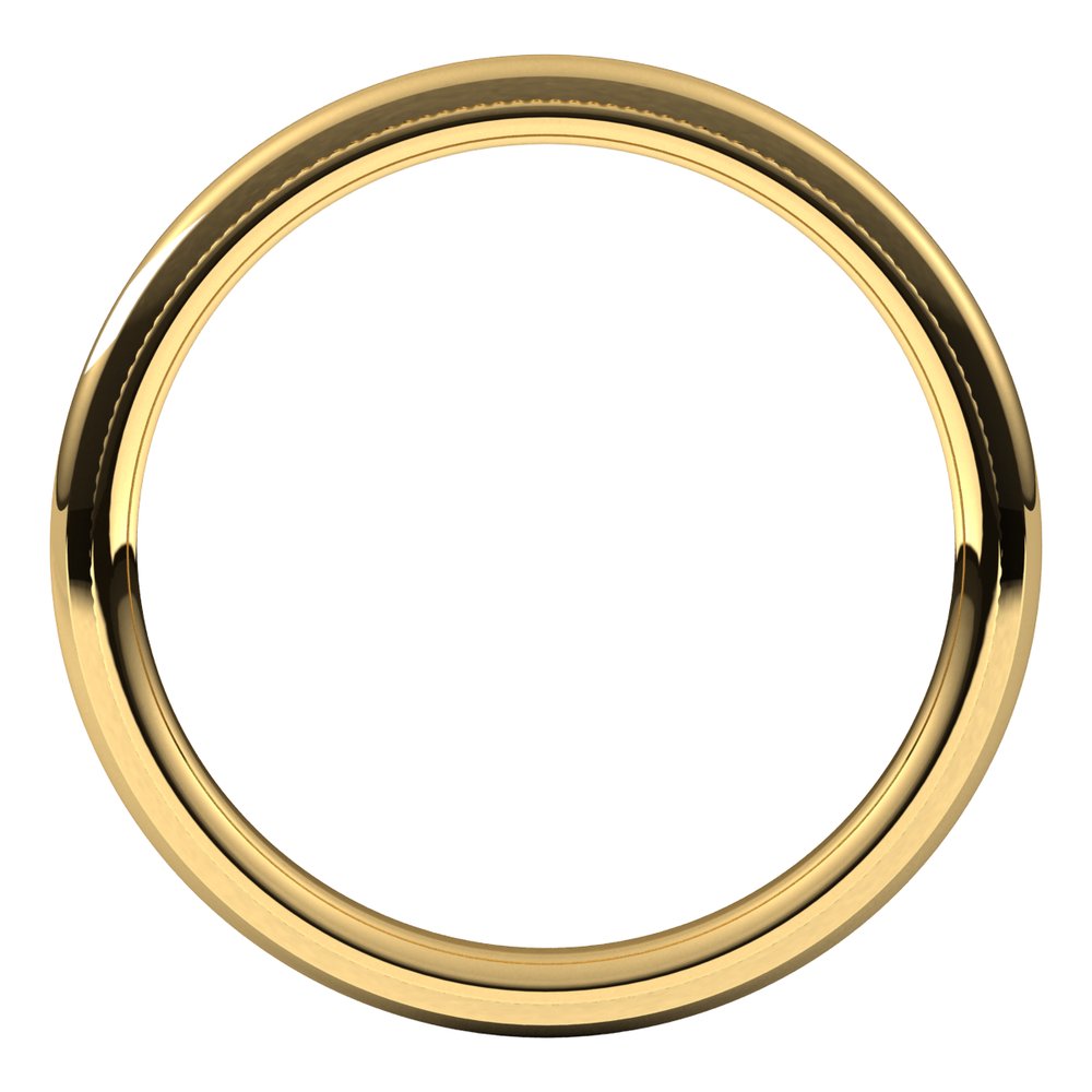 14K Yellow 2 mm Milgrain Stepped-Edge Comfort-Fit Half Round Band Size 7