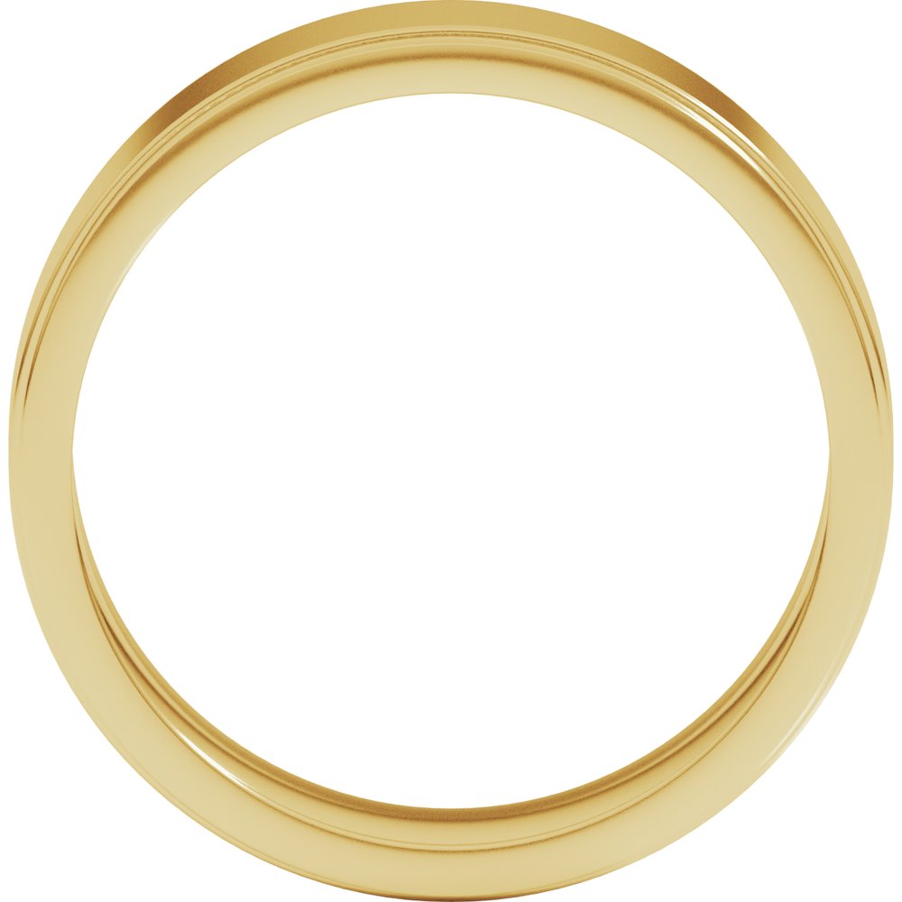 14K Yellow Gold 6 mm Milgrain Stepped-Edge Flat Band Size 11