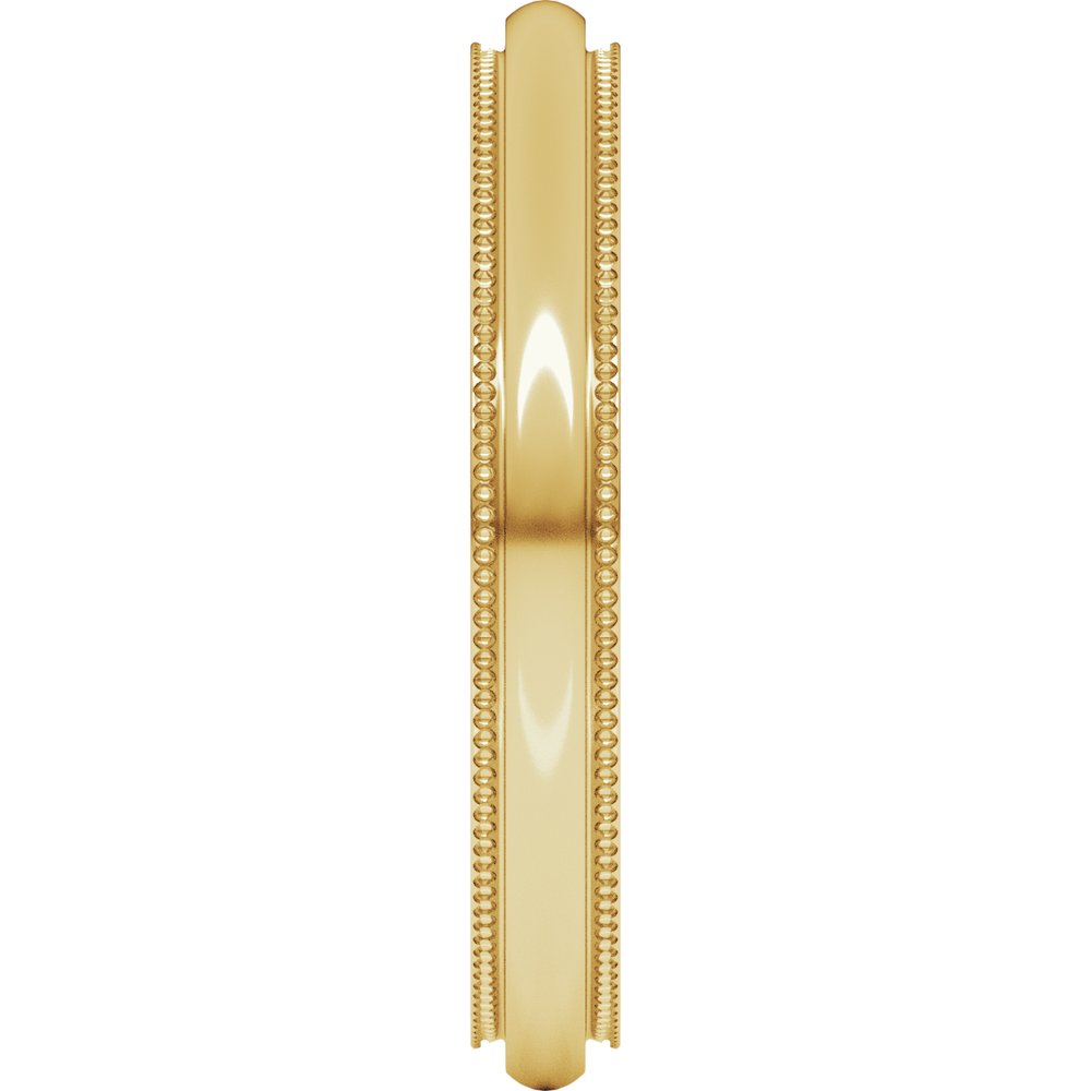 10K Yellow 3 mm Milgrain Stepped-Edge Comfort-Fit Half Round Band Size 8
