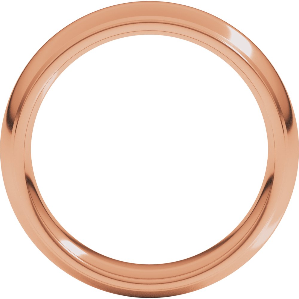 18K Rose Gold 6 mm Milgrain Stepped-Edge Comfort-Fit Half Round Band Size 11.5