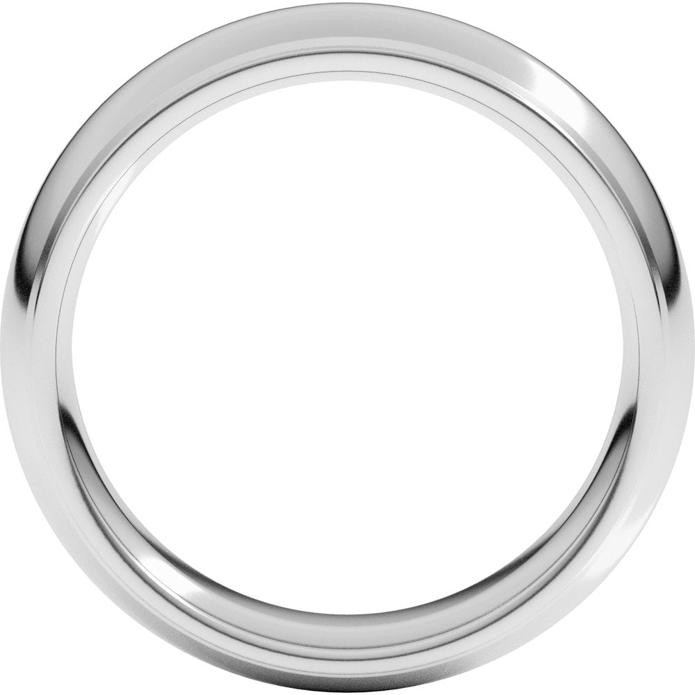 14K White 6 mm Milgrain Stepped-Edge Comfort-Fit Half Round Band Size 6