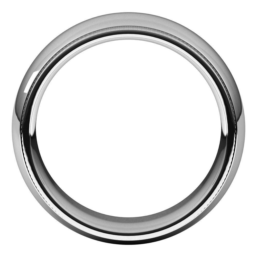 Sterling Silver 8 mm Milgrain Stepped-Edge Comfort-Fit Half Round Band Size 8