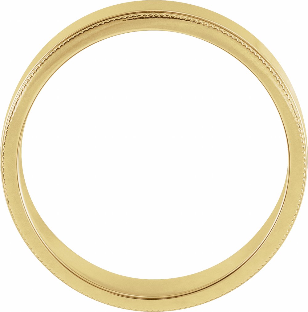 14K Yellow Gold 6 mm Milgrain Flat Band Size 10