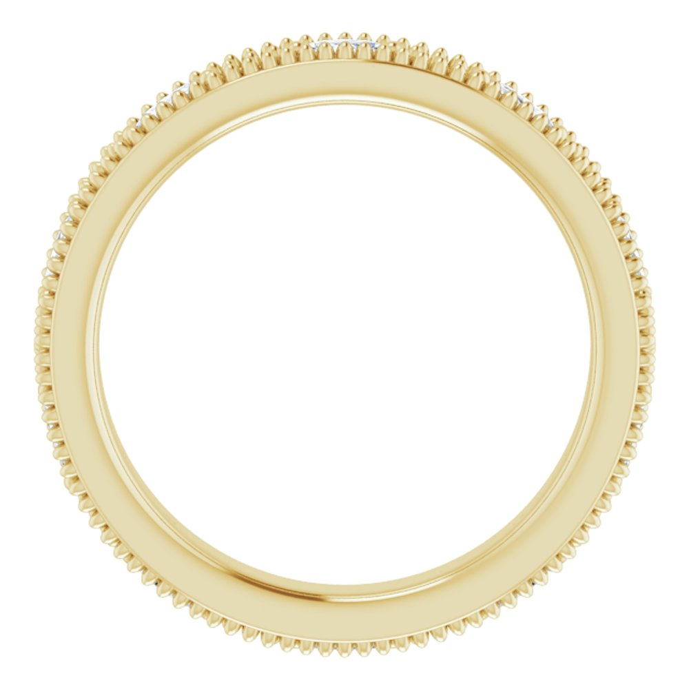14K Yellow Gold 1/3 CTW Natural Diamond Beaded Band Size 7