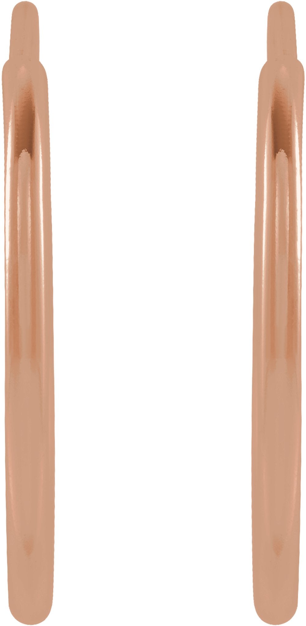 14K Rose Gold Flexible Endless Tube 15 mm Hoop Earrings