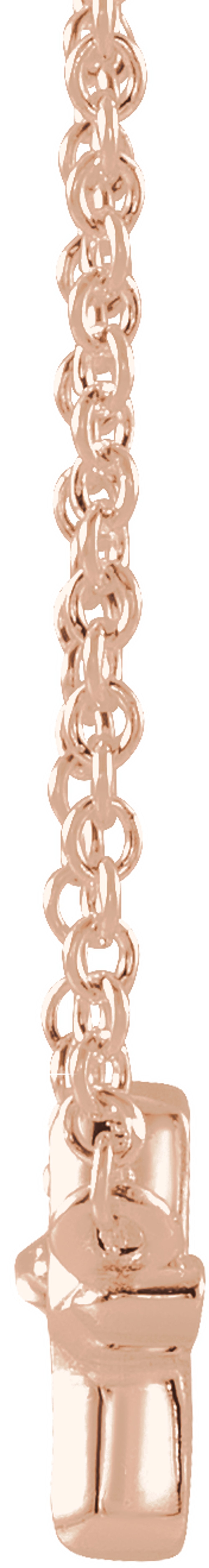 14K Rose Gold Sideways Cross 16" Necklace