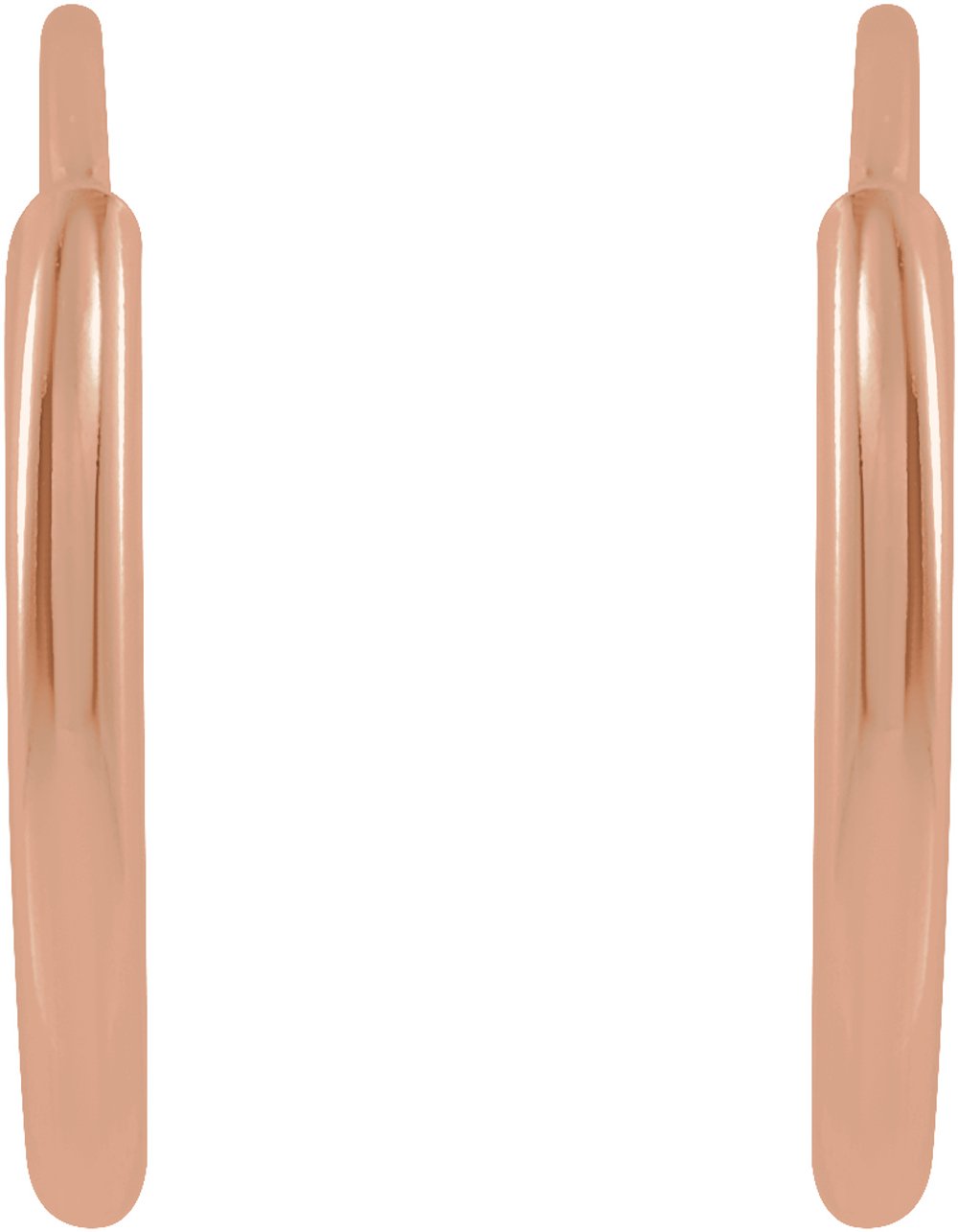 14K Rose Gold Flexible Endless Tube 10 mm Hoop Earrings