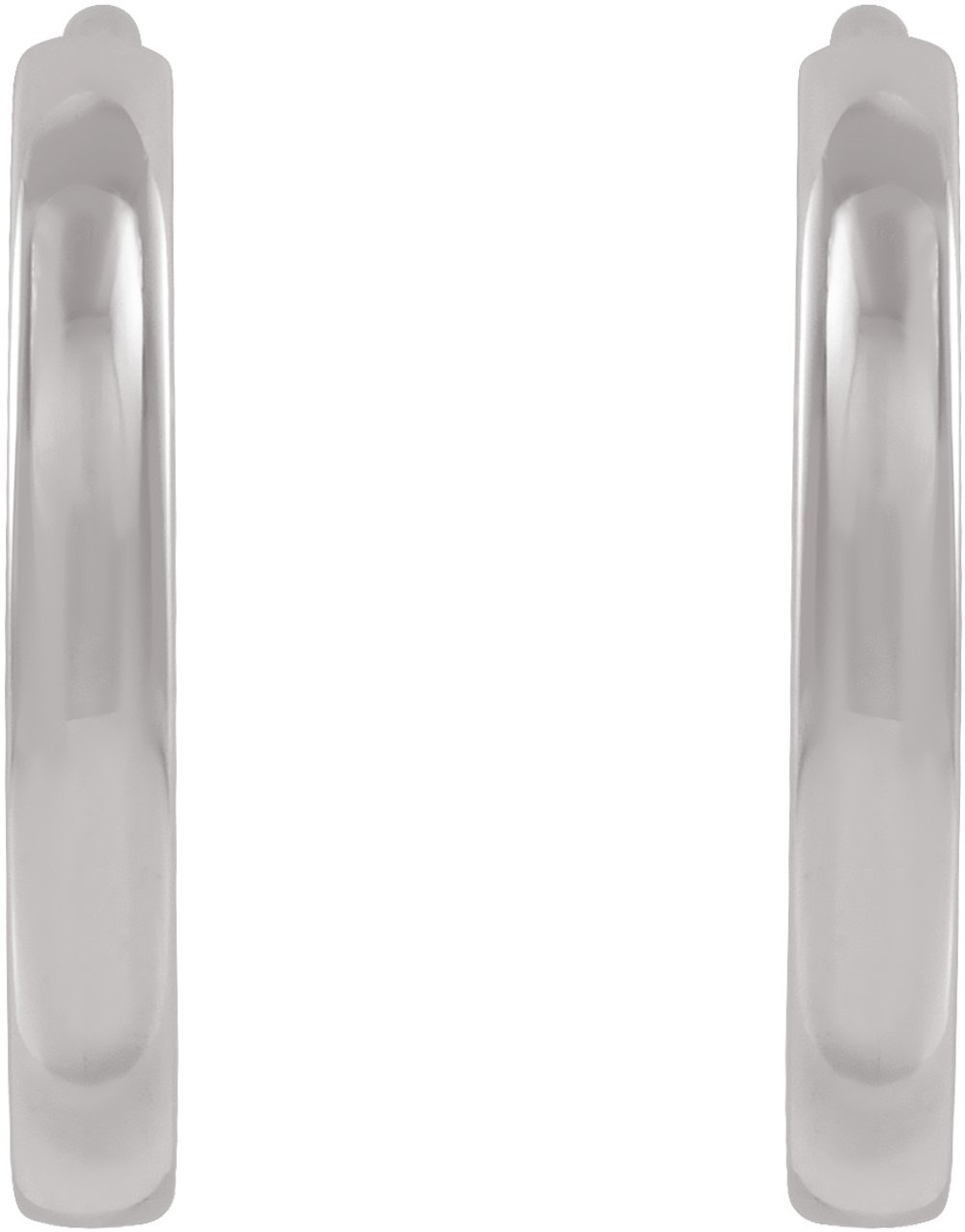 14K White Gold Hinged 10 mm Hoop Earrings
