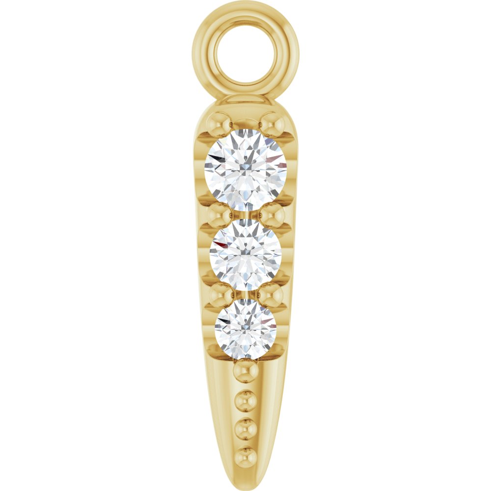 14K Yellow .04 CTW Natural Diamond Spike Dangle