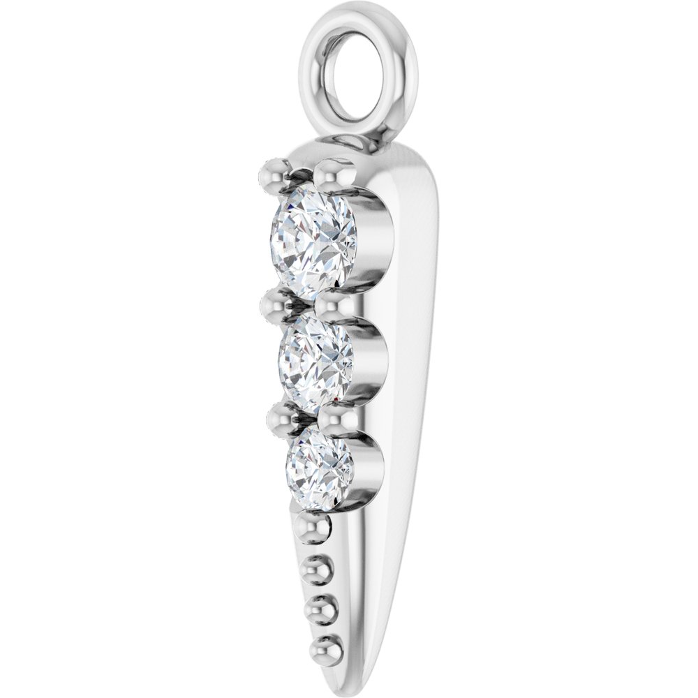 14K White .04 CTW Natural Diamond Spike Dangle