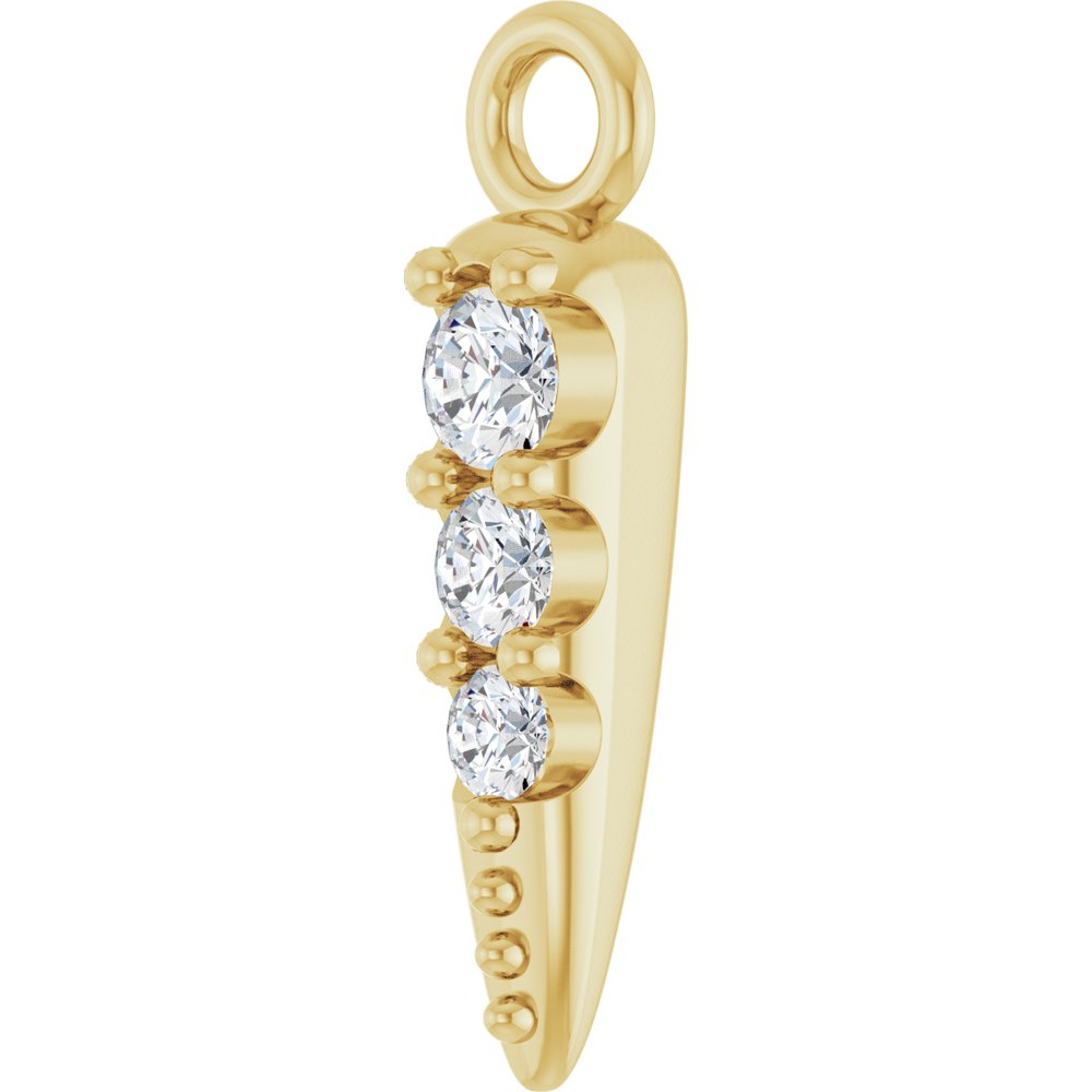 14K Yellow .04 CTW Natural Diamond Spike Dangle