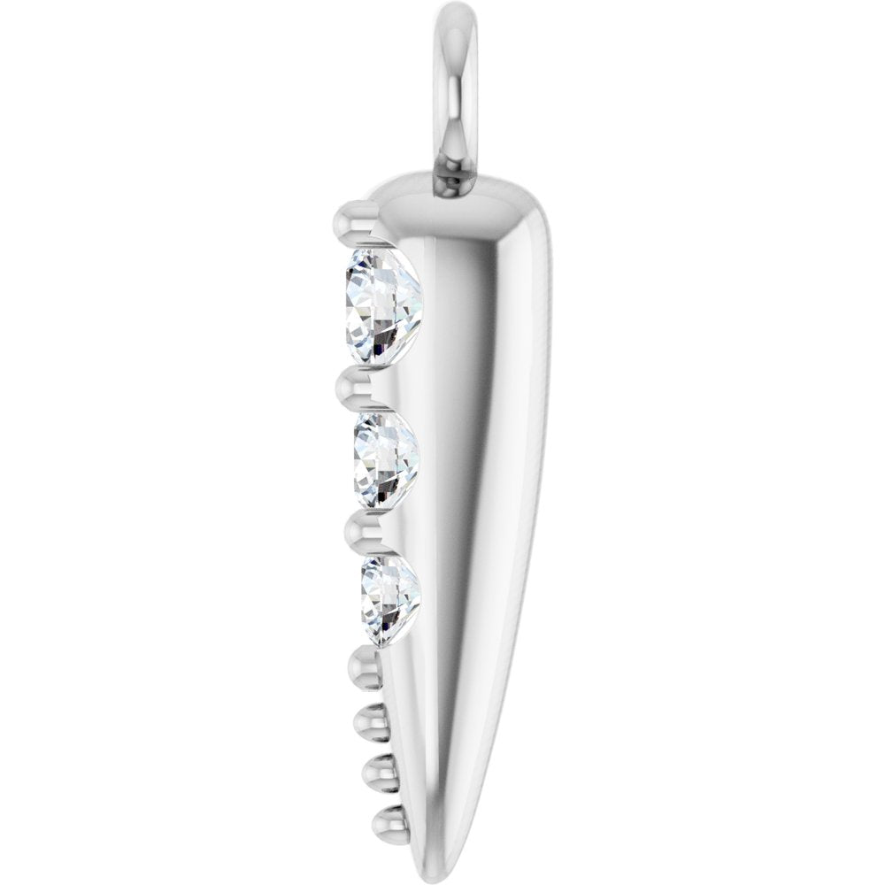 14K White .04 CTW Natural Diamond Spike Dangle