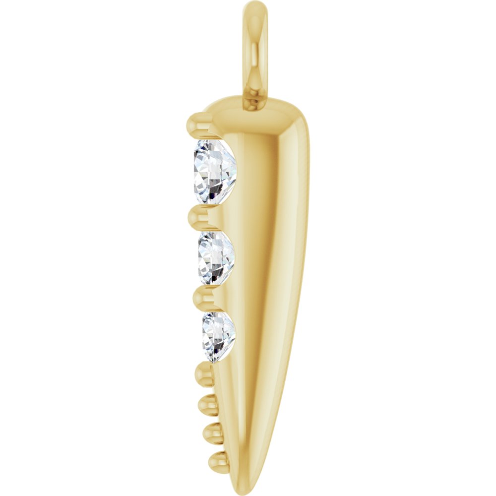 14K Yellow .04 CTW Natural Diamond Spike Dangle