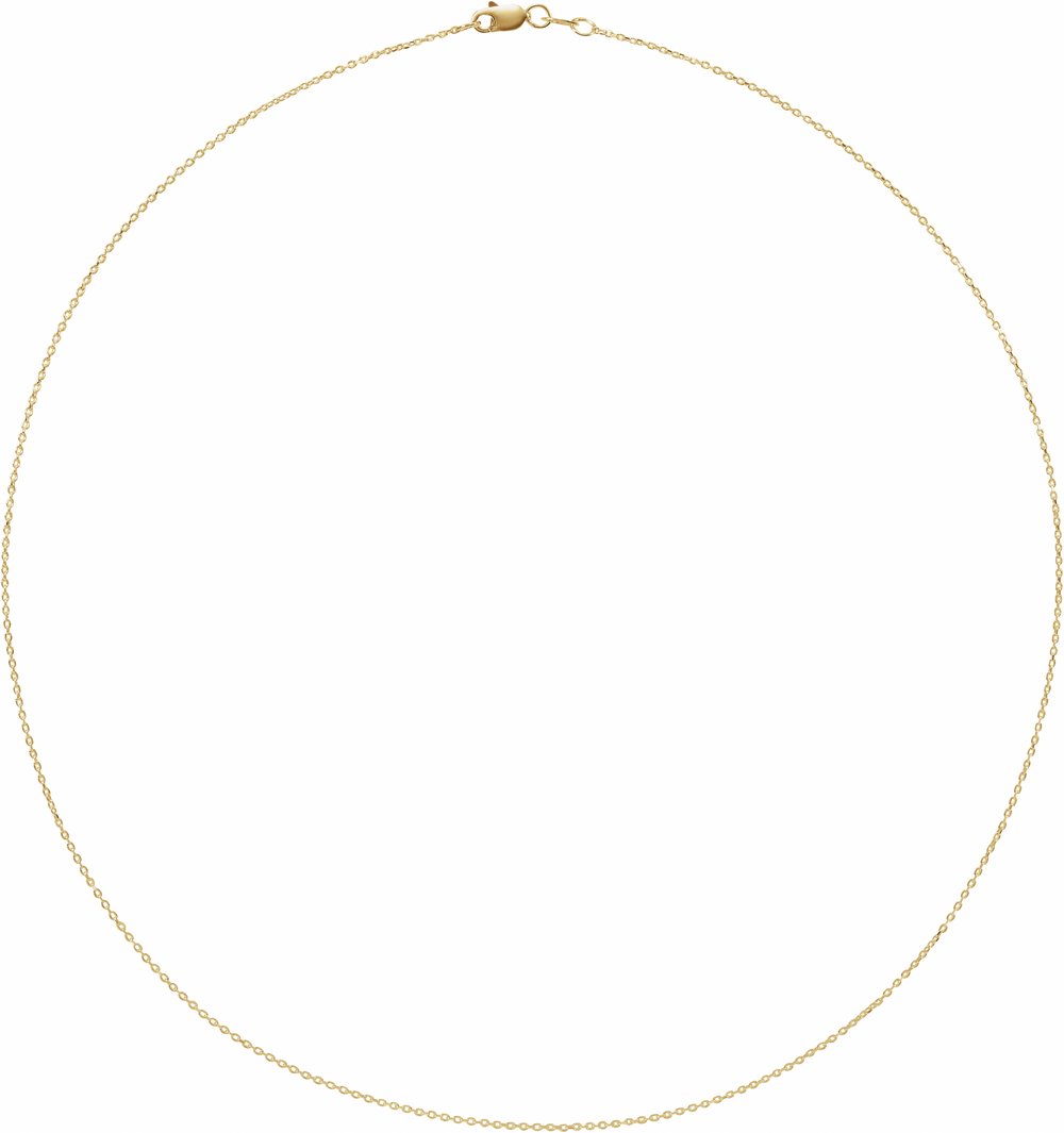 10K Yellow Gold 1 mm Diamond-Cut Cable 24" Chain