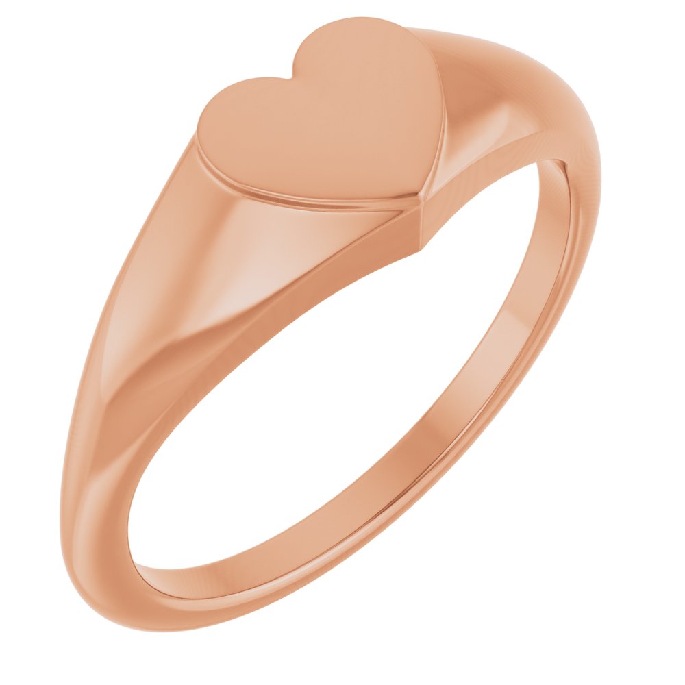 14K Rose Gold Heart Signet Ring
