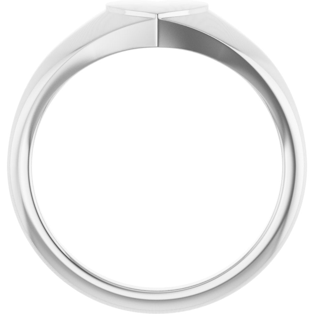 Sterling Silver Heart Signet Ring