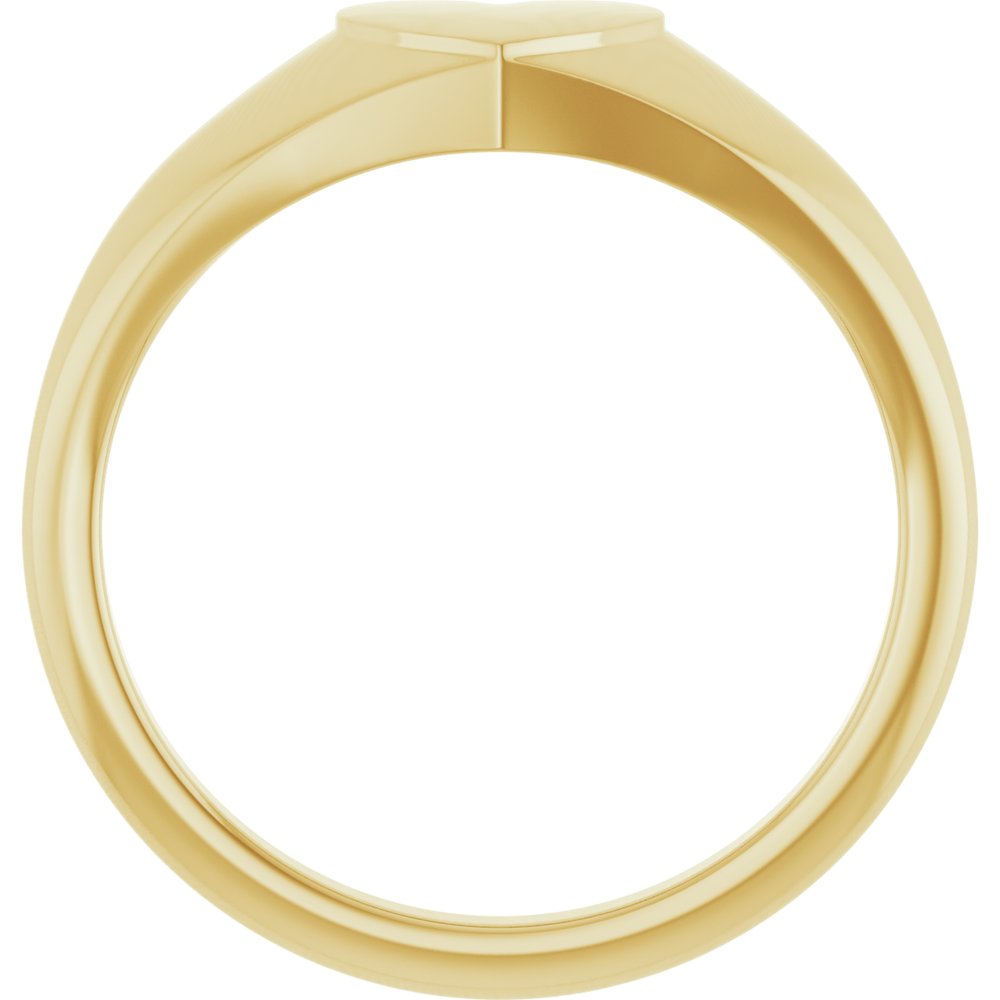 10K Yellow Gold Heart Signet Ring