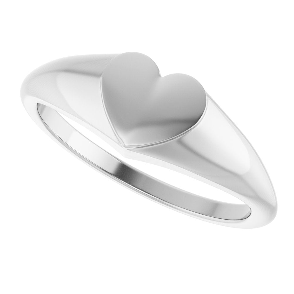 Sterling Silver Heart Signet Ring