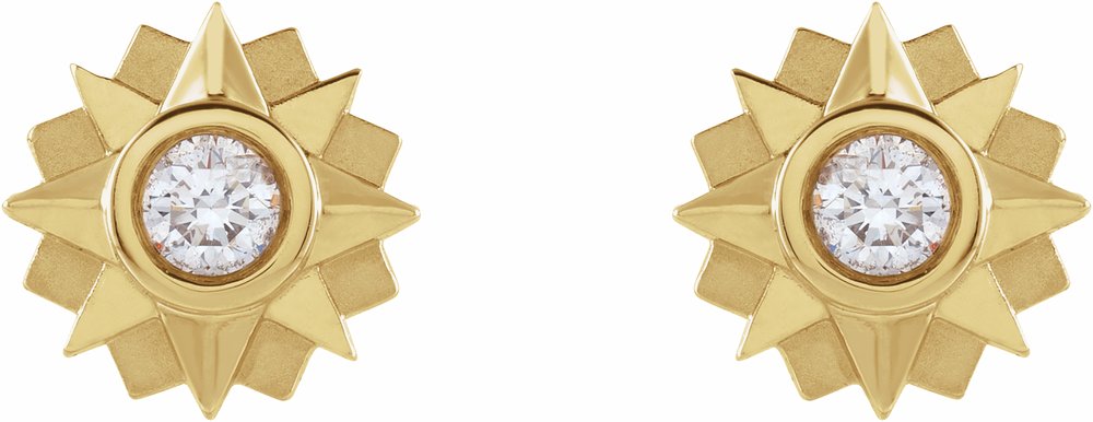 14K Yellow 1/3 CTW Natural Diamond Sun Earrings