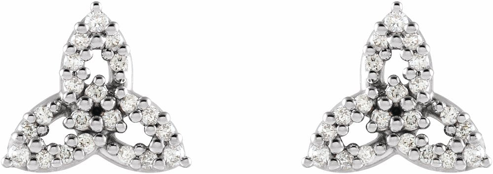 14K White 1/10 CTW Natural Diamond Celtic-Inspired Trinity Earrings