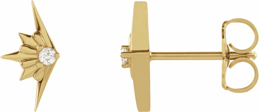 14K Yellow Gold .03 CTW Natural Diamond Starburst Earrings