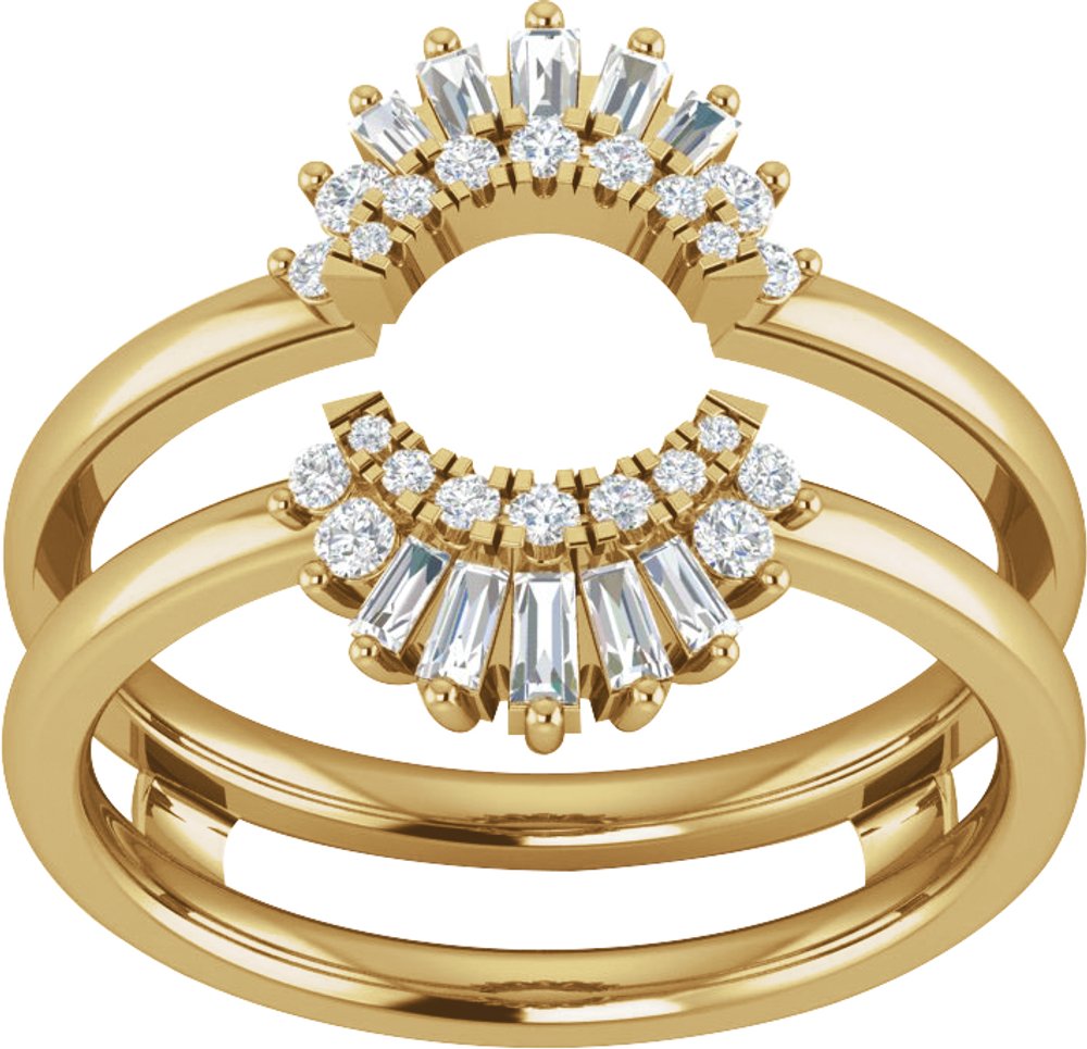 14K Yellow Gold 1/2 CTW Natural Diamond Ring Guard