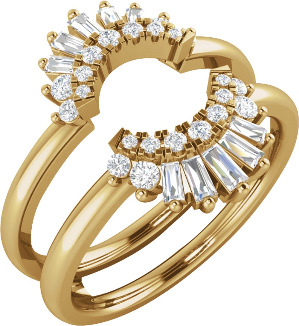 14K Yellow Gold 1/2 CTW Natural Diamond Ring Guard