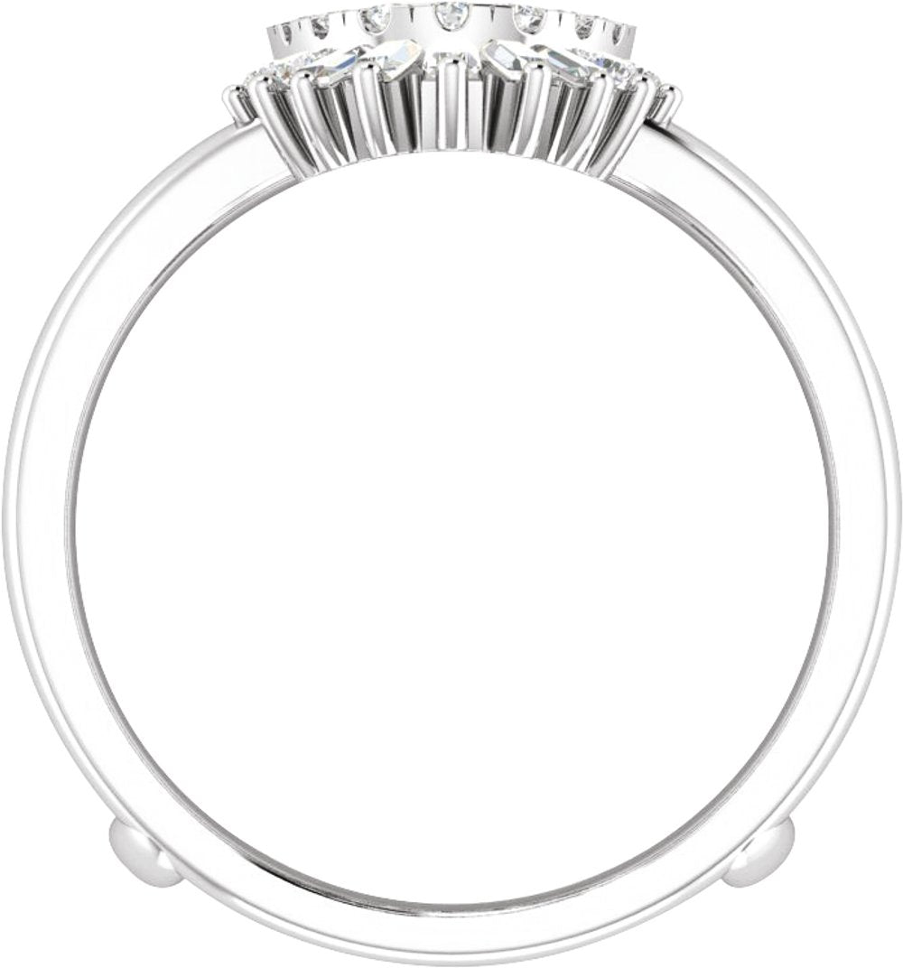 14K White Gold 1/2 CTW Natural Diamond Ring Guard