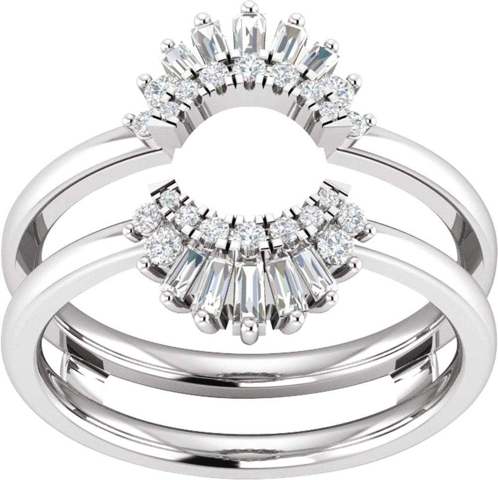14K White Gold 1/2 CTW Natural Diamond Ring Guard