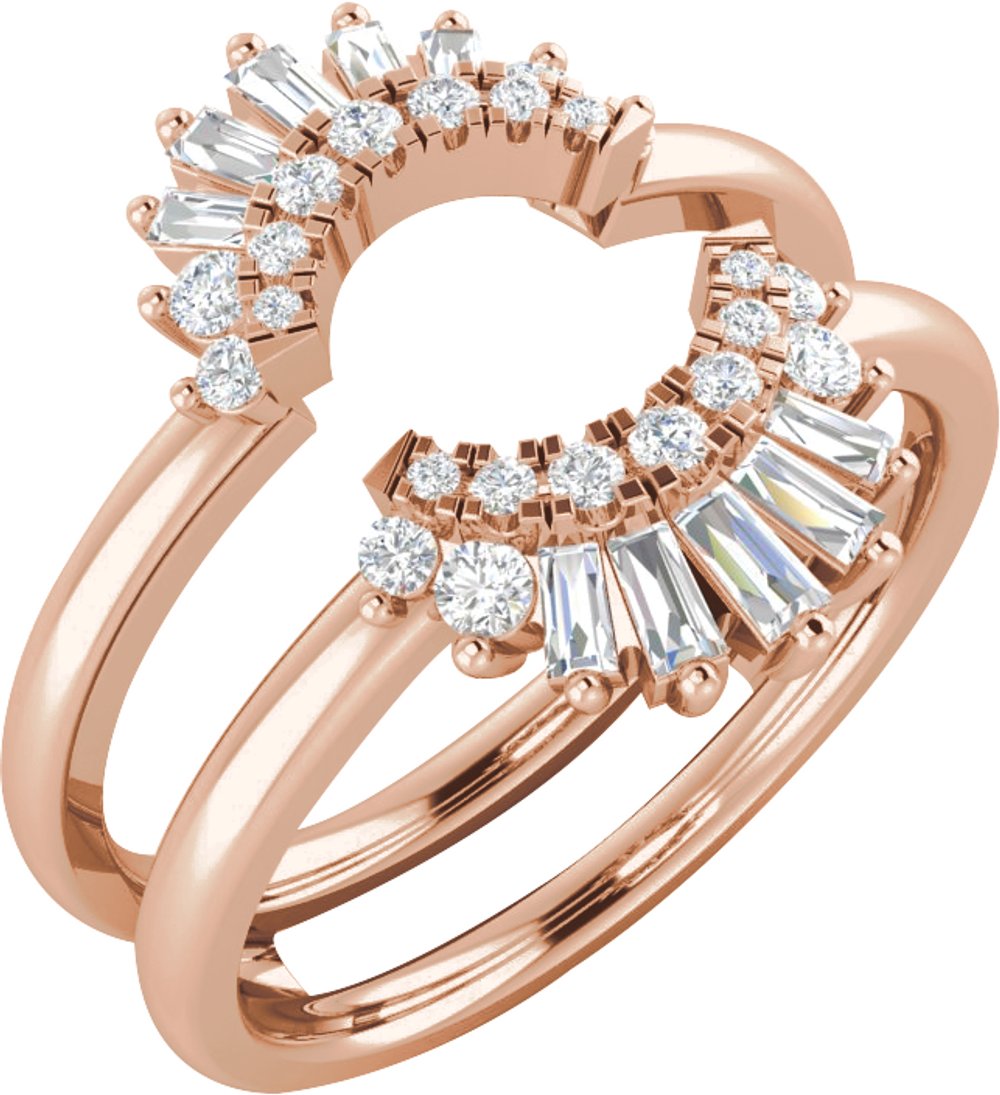 14K Rose Gold 1/2 CTW Natural Diamond Ring Guard