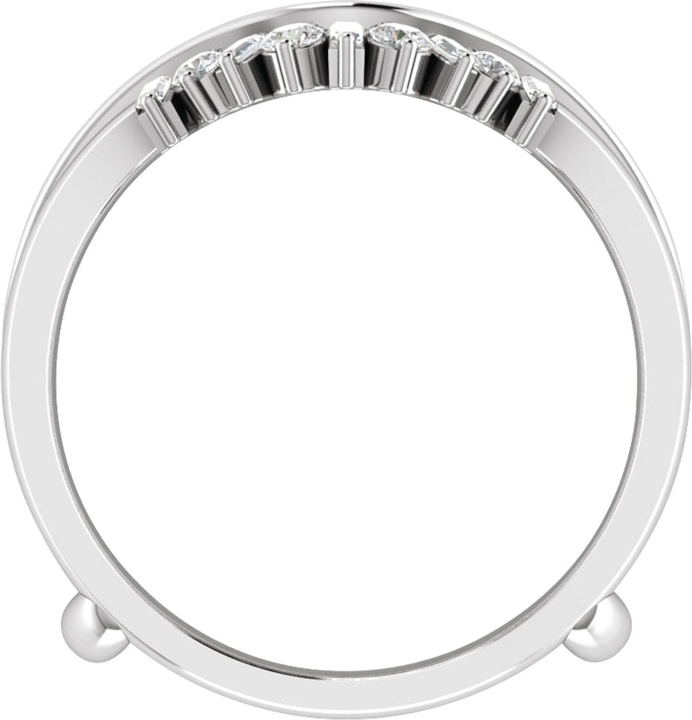 14K White Gold 3/8 CTW Natural Diamond Ring Guard