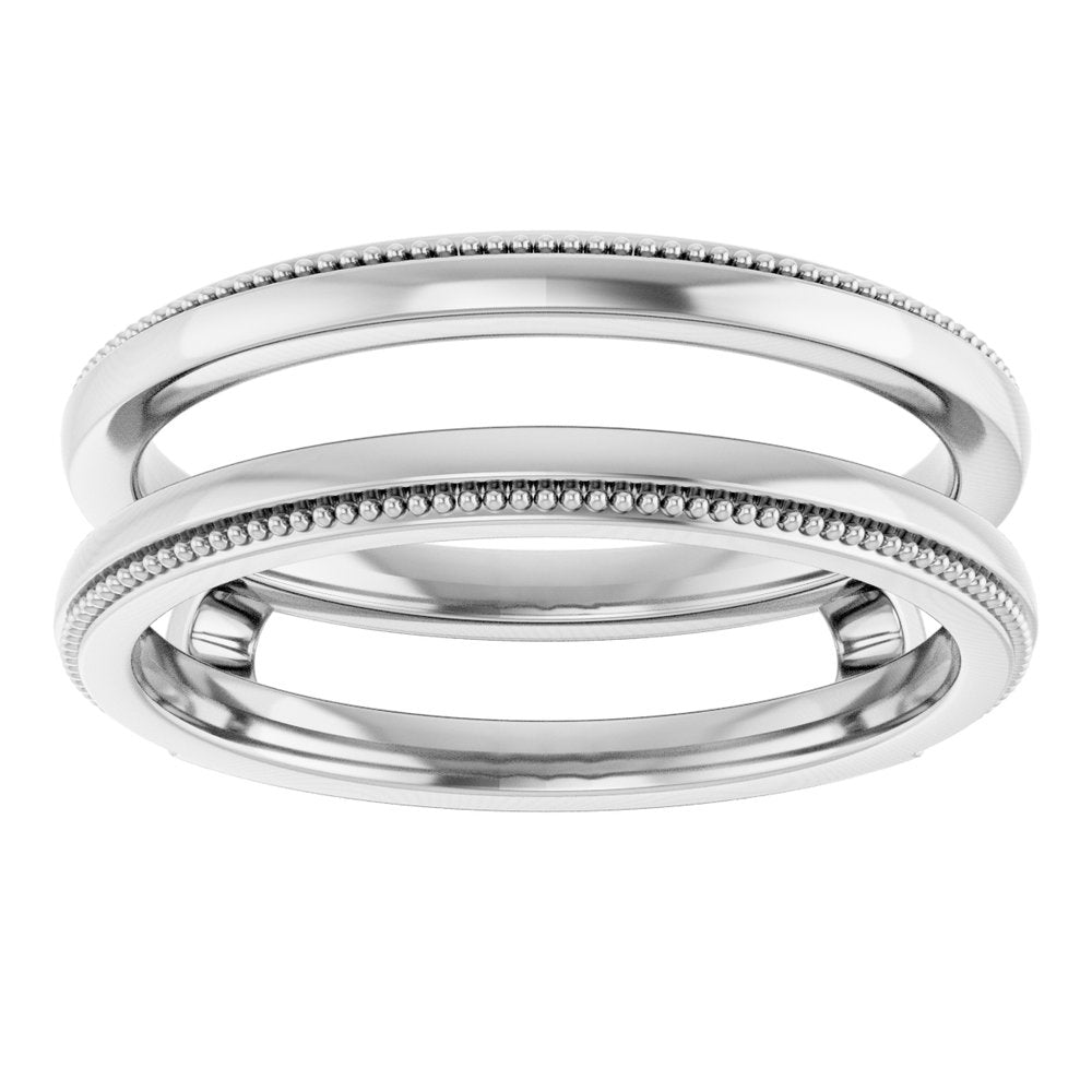 14K White Milgrain Ring Guard