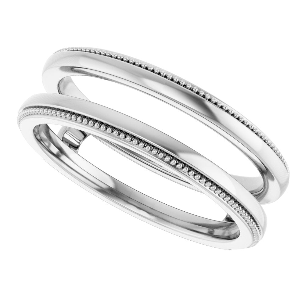 14K White Milgrain Ring Guard