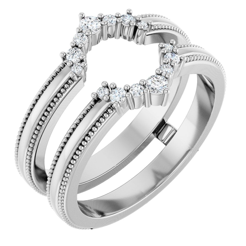 Platinum 1/6 CTW Lab-Grown Diamond Ring Guard