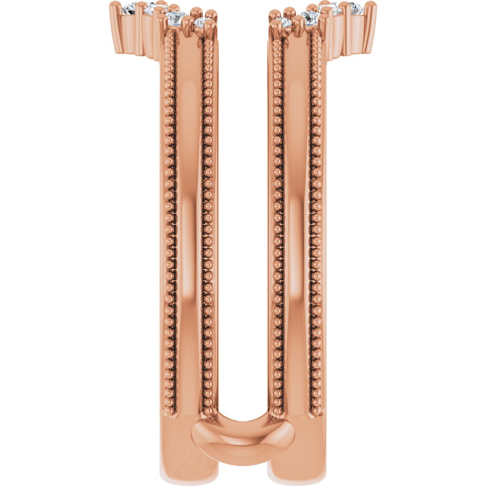 14K Rose Gold 1/6 CTW Natural Diamond Ring Guard