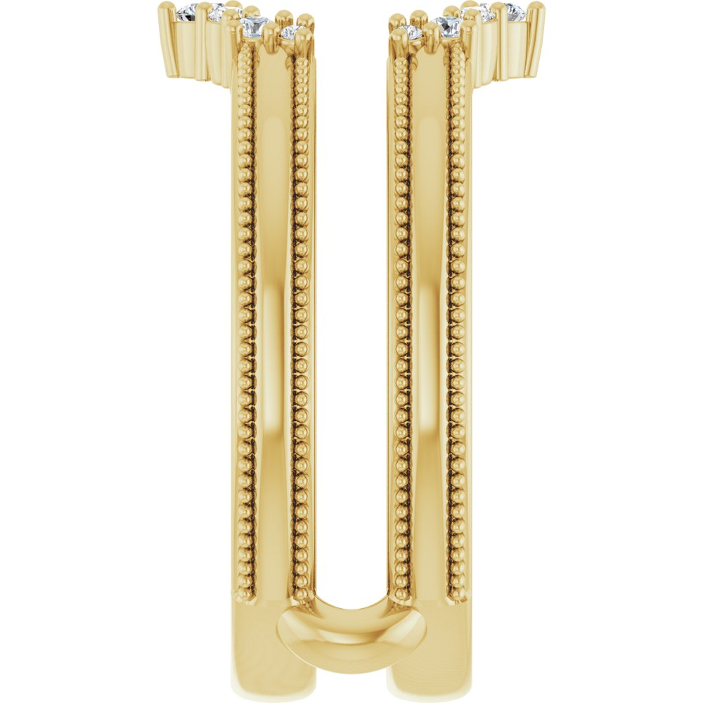 14K Yellow Gold 1/6 CTW Natural Diamond Ring Guard