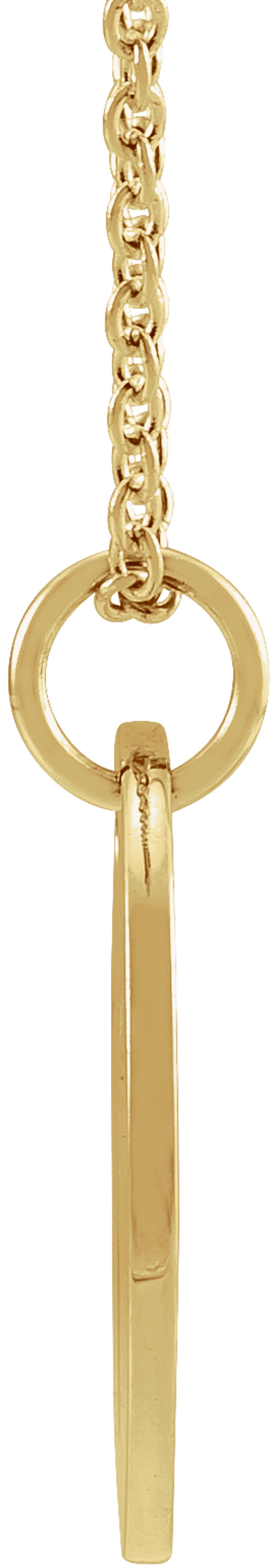 14K Yellow Aries Zodiac Disc 16-18" Necklace