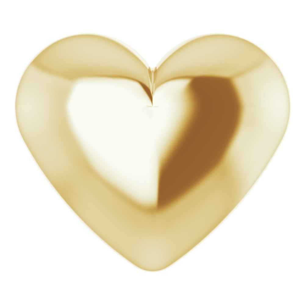 14K Yellow Gold Puffed Heart Pendant