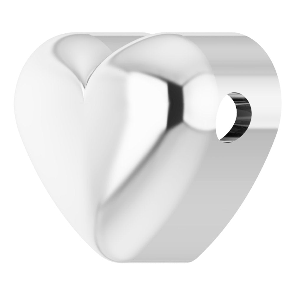 14K White Gold Puffed Heart Pendant