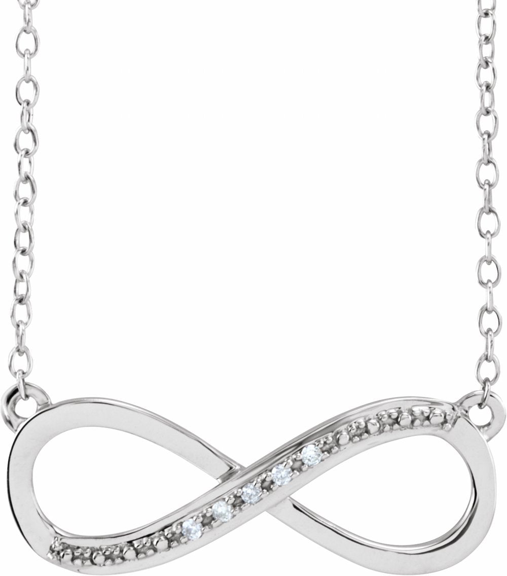 14K White Gold .025 CTW Natural Diamond 16-18" Necklace