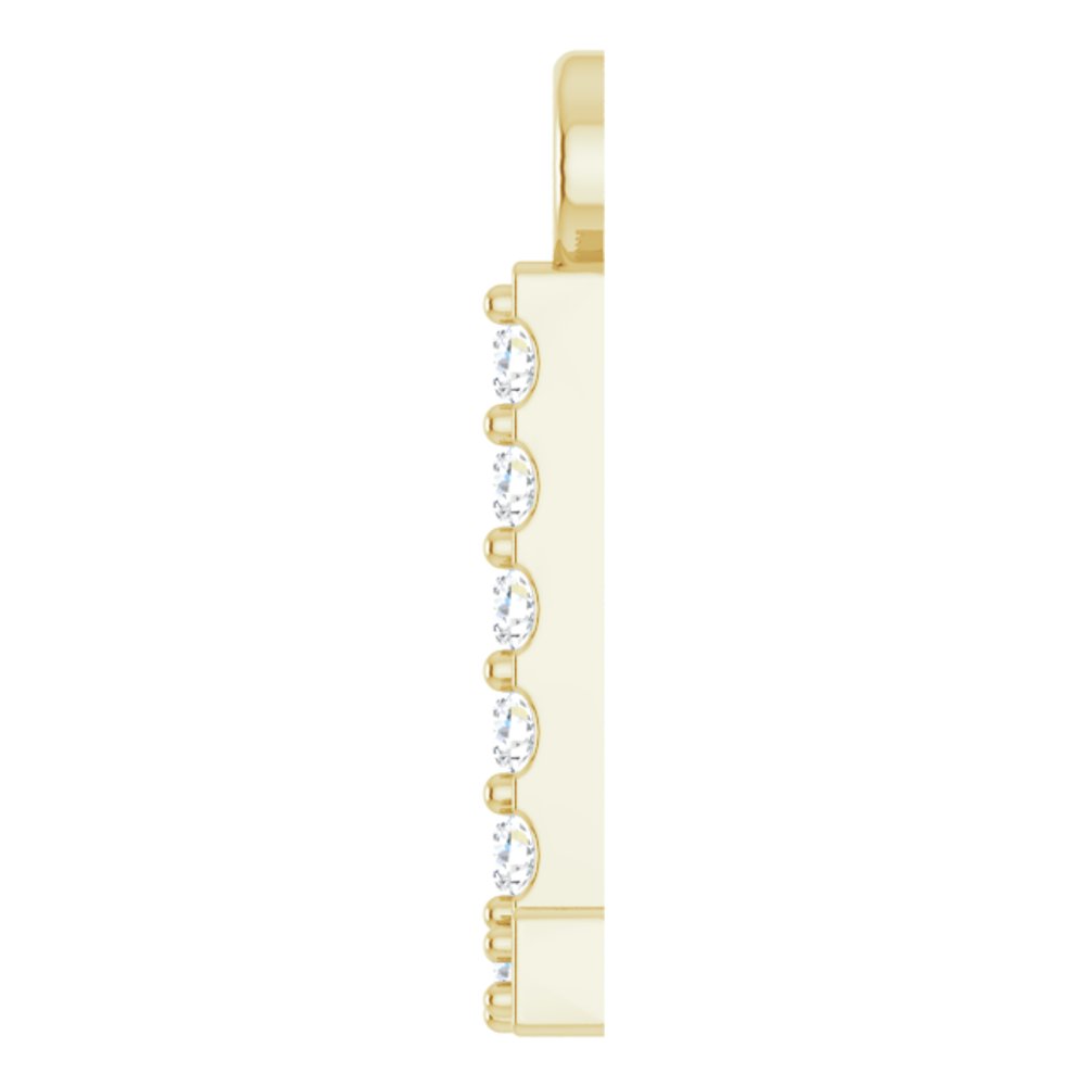 14K Yellow .03 CTW Natural Diamond Initial L Dangle