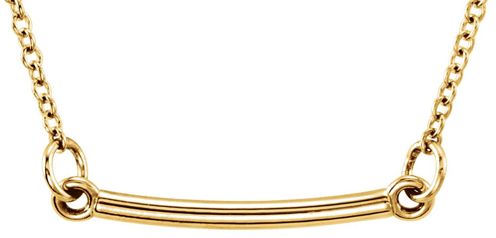 14K Yellow Tiny Posh® Bar 16-18" Necklace